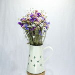Droogbloemen boeket lamsoor & vlas in kan