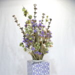 Droogbloemen in vaas "blauw & groen"