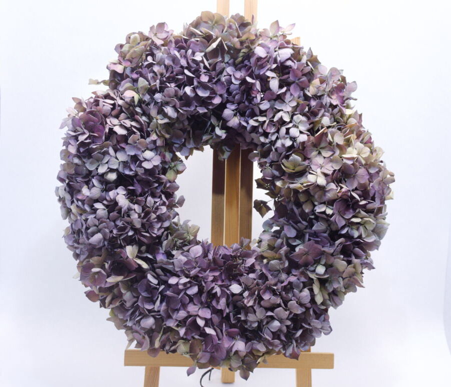 Droogbloemen krans hortensia "Violet"